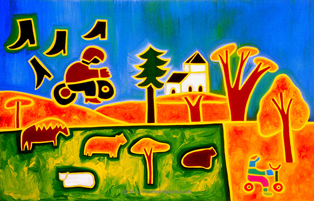 Cristina Rodriguez's Painting - James and the Flying Boots - 2000