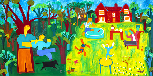 Cristina Rodriguez Commission Painting - Lucas's Godmother's Wonderful Family