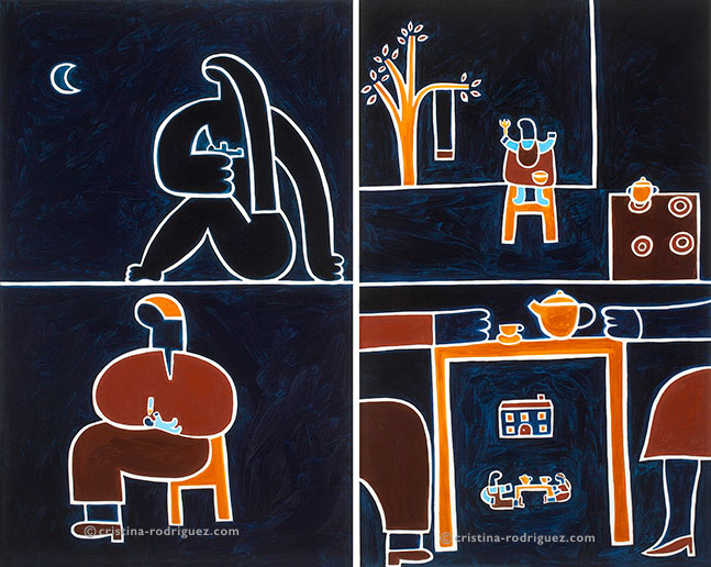 Cristina Rodriguez Paintings Inspired by Parenthood - The Meals