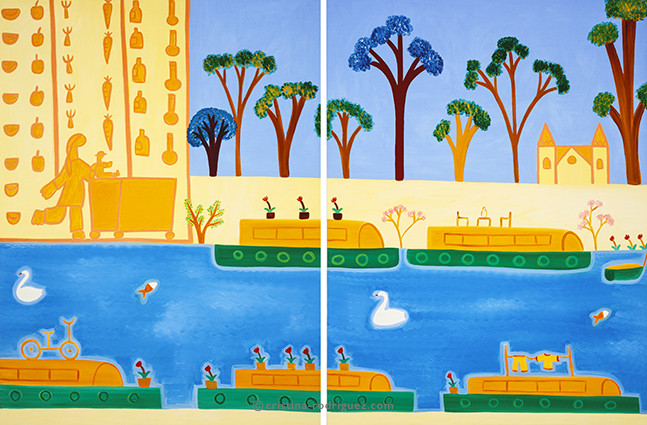 Cristina Rodriguez's Painting - The Supermarket With a View - 2001