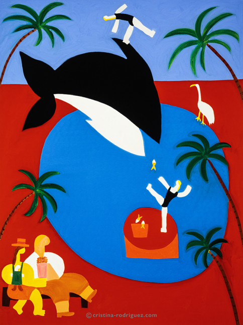 Cristina Rodriguez's Painting - Watching the Whale Play With the Blondes - 2001