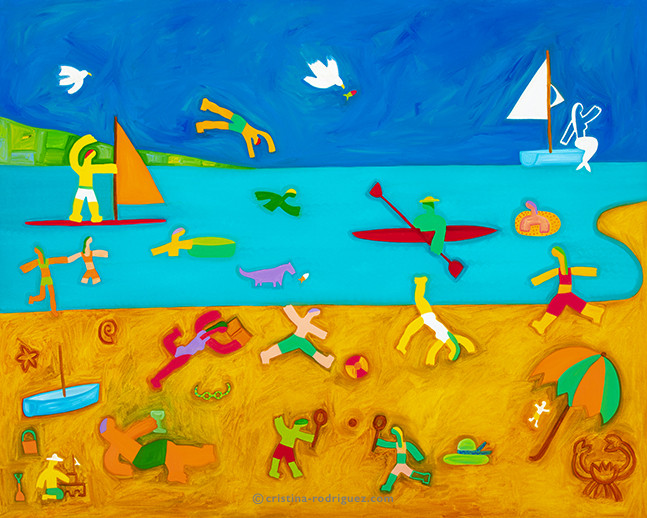 Cristina Rodriguez Paintings Inspired by England - The Bathers