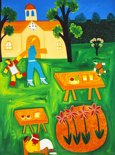 Cristina Rodriguez Paintings Inspired by London - Lunchtime