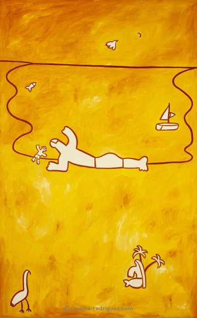 Cristina Rodriguez Paintings Inspired by Parenthood - Father and Child and Mermaid