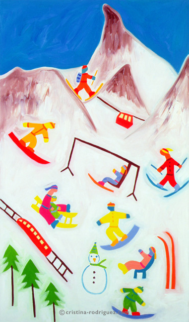 Cristina Rodriguez Paintings Inspired by Parenthood - Under the Matterhorn