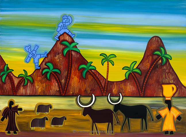 Cristina Rodriguez's Painting - At Last, the First Signs of Civilization - 2003