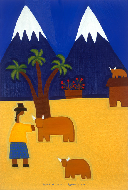 Cristina Rodriguez Paintings Inspired by Peru - A Gesture of Tenderness