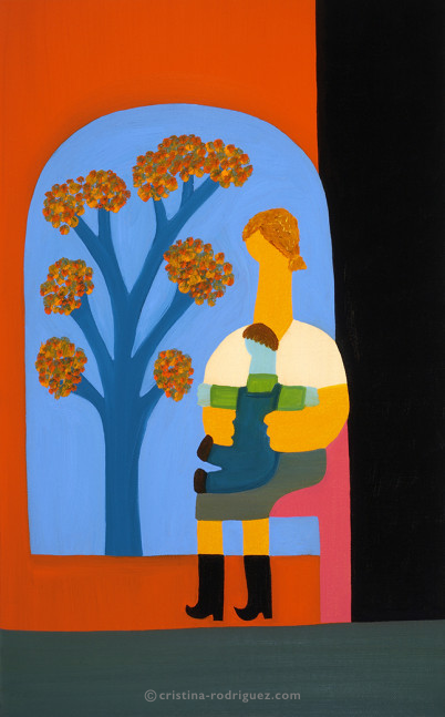 Cristina Rodriguez Commission Painting - Sacha and his Mummy