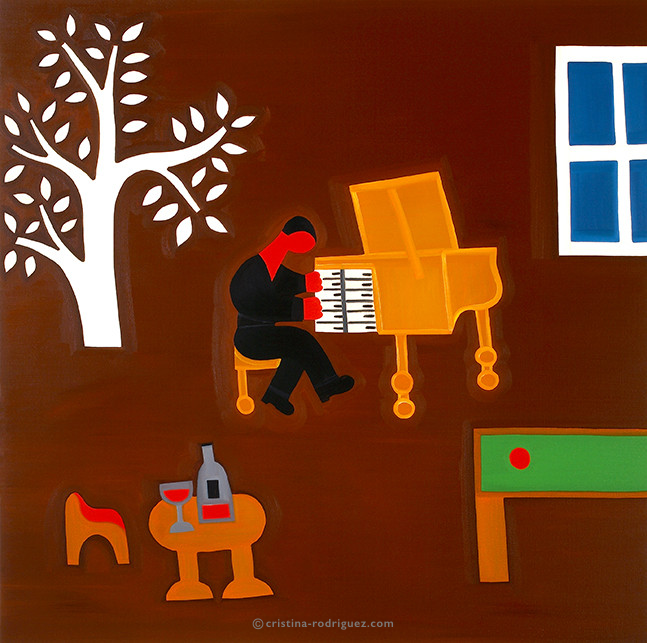 Cristina Rodriguez Paintings Inspired by Musicians - Remembering That Late Afternoon