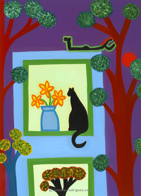 Cristina Rodriguez's Painting - The Cat From Askew Road - 2008