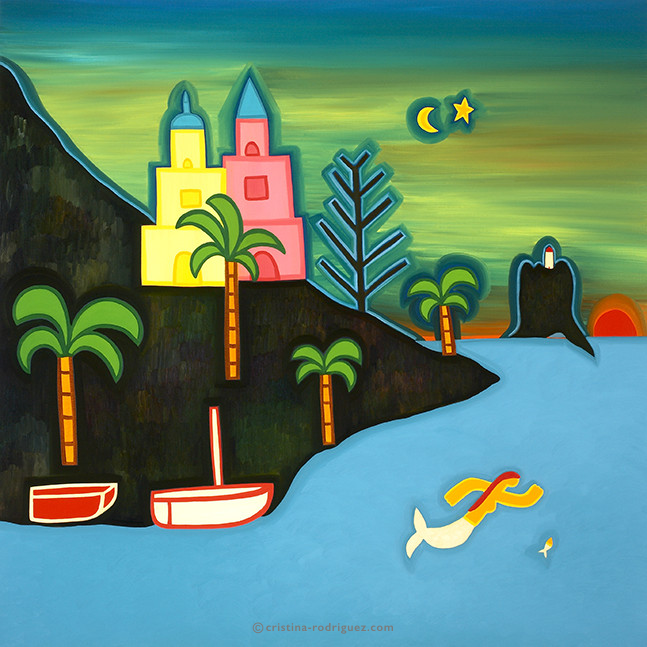 Cristina Rodriguez Paintings Inspired by Italy - The Volcanic Island