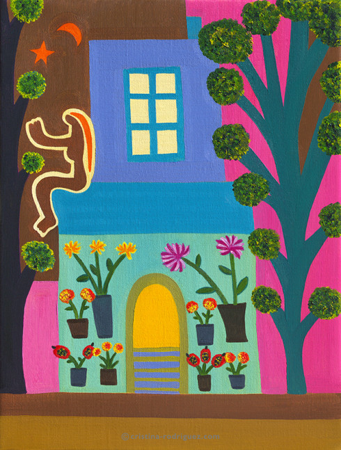 Cristina Rodriguez Paintings Inspired by London - The Florist From Portobello Road