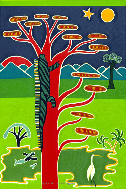 Cristina Rodriguez Paintings Inspired by Colombia - La Iguana de Girardot