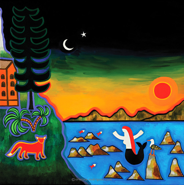 Cristina Rodriguez's Painting - Dans un Coucher de Soleil d&rsquo;Automne en Corse - 2014