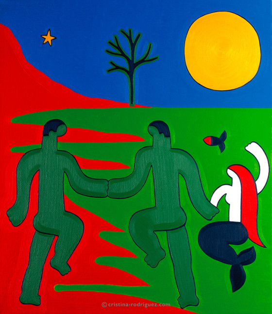 Cristina Rodriguez Paintings Inspired by Books - The Last Encounter Between the Fisherman and his Soul