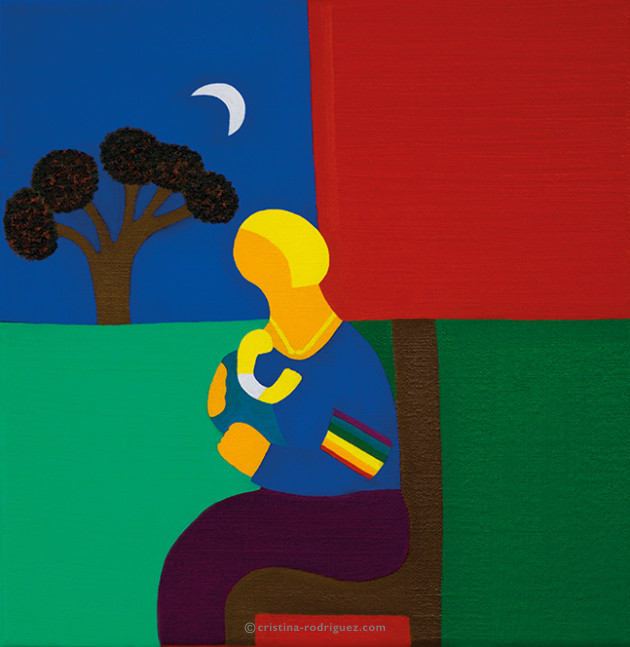 Cristina Rodriguez Commission Painting - Catherine and her First Grandchild