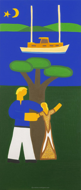 Cristina Rodriguez Commission Painting - India With her Beloved Father