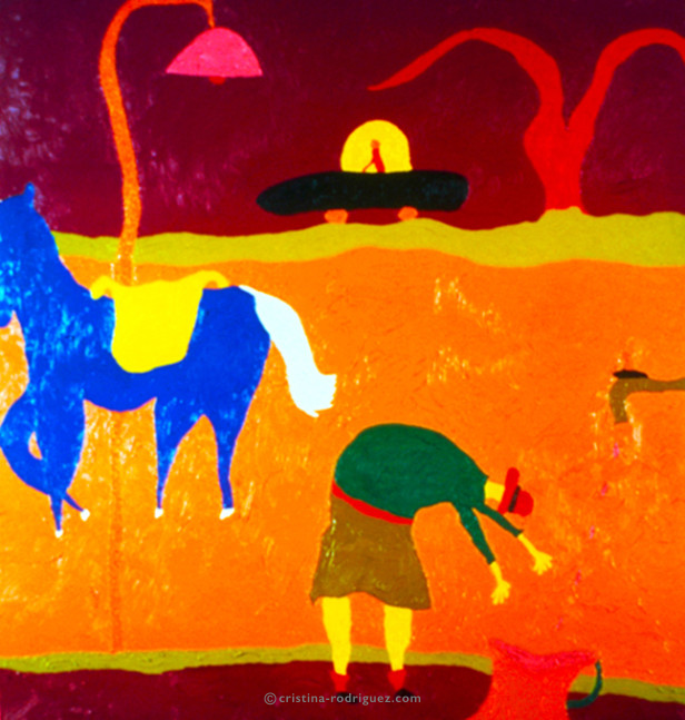 Cristina Rodriguez Paintings Inspired by Colombia - Buenas Noches, Tristeza