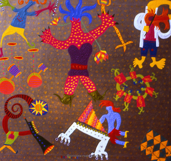 Cristina Rodriguez's Painting - I Promise You, Echeverry Is Better Than Pink Floyd - 1989