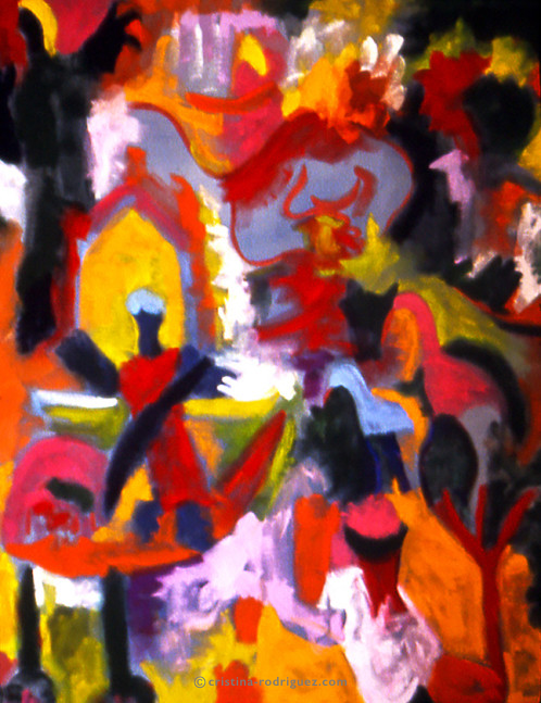 Cristina Rodriguez's Painting - Muses Are Also in the Waves - 1991