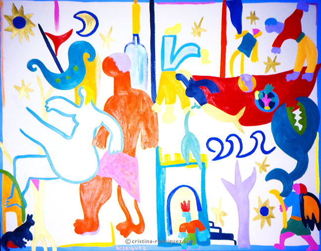 Cristina Rodriguez's Painting - Ship of Fools, Full of Hope, Full of Joy - 1992