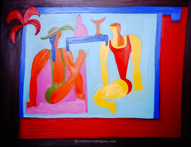 Cristina Rodriguez's Painting - The Day After, With the Cinzano Girl - 1994