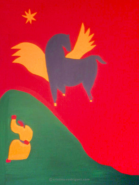 Cristina Rodriguez's Painting - El Sue&ntilde;o de un Amante de Caballos - 1995