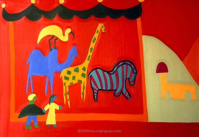 Cristina Rodriguez Paintings Inspired by Colombia - El Circo Lleg&oacute; a Tunja