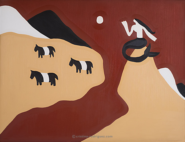Cristina Rodriguez Paintings Inspired by Mermaids - The Belted Galloways Encounter the Mermaid