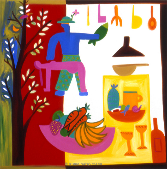 Cristina Rodriguez Paintings Inspired by Passion - El Cocinero y su Mujer