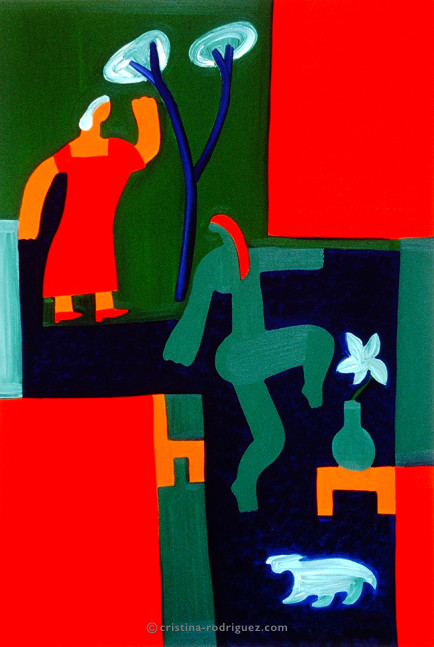 Cristina Rodriguez's Painting - Two Faces of the Same Coin - 1997