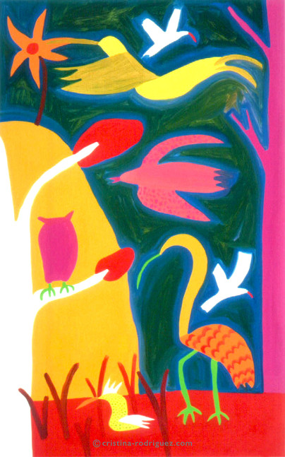 Cristina Rodriguez's Painting - Aviary - 1997