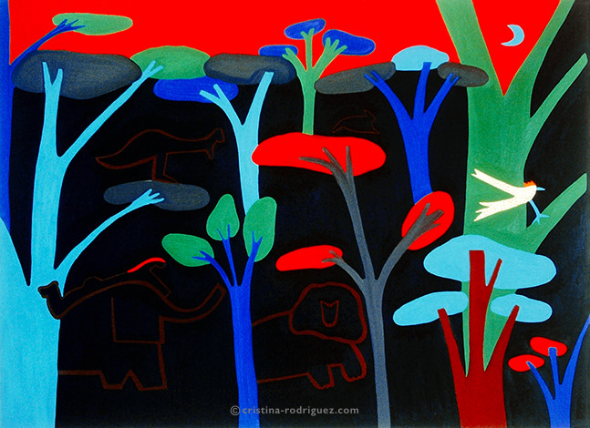 Cristina Rodriguez's Painting - In the Depths of the Woods Being Guided by the Cuckoo - 1997