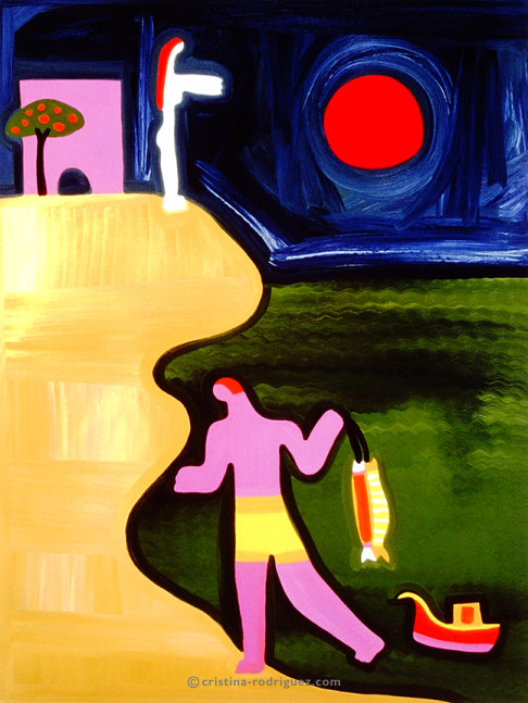 Cristina Rodriguez's Painting - El Pescador y su Mujer - 1997