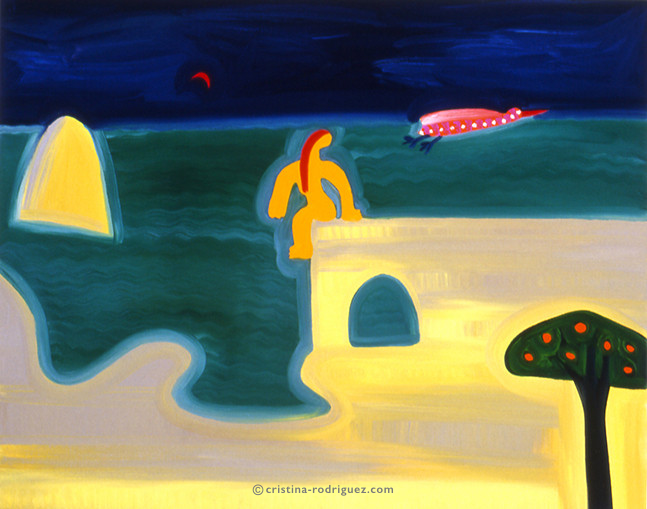 Cristina Rodriguez's Painting - Staring at North Africa - 1997