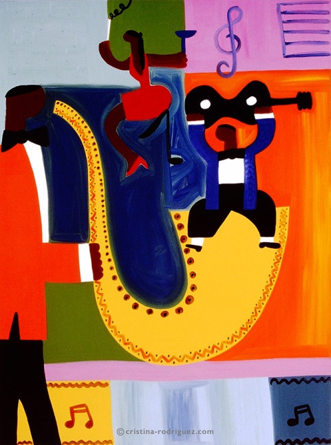 Cristina Rodriguez Paintings Inspired by Musicians - B.B. King