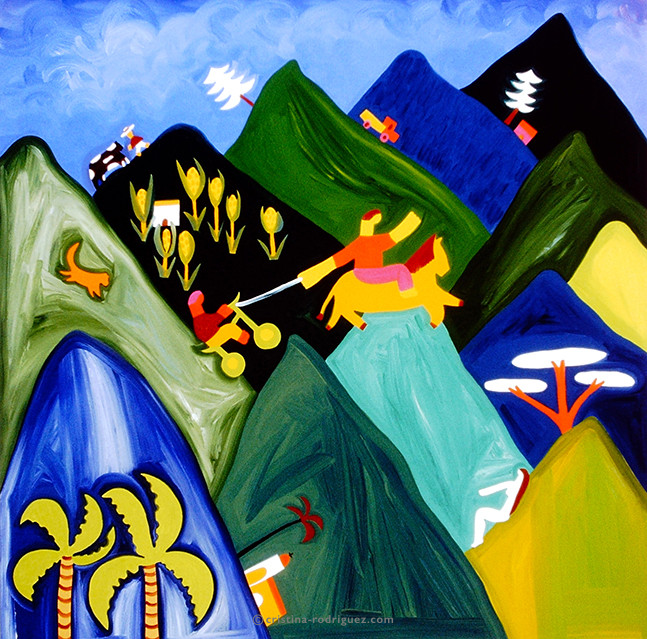 Cristina Rodriguez Paintings Inspired by Colombia - Una Ma&ntilde;ana en la Cordillera