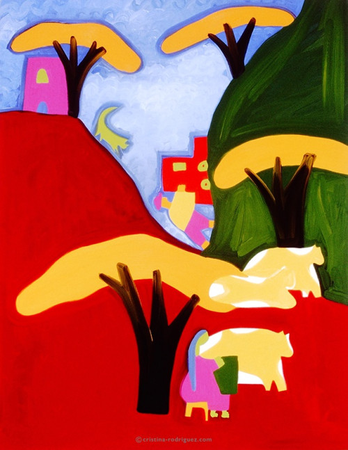 Cristina Rodriguez's Painting - La Subida Por Semejante Loma - 1998