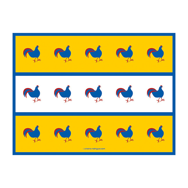 Cristina Rodriguez Design - Chickens in Yellow and Blue
