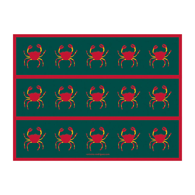 Cristina Rodriguez Design - Crabs in Green and Red