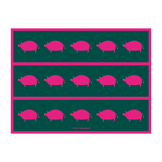 Pigs in Green and Pink