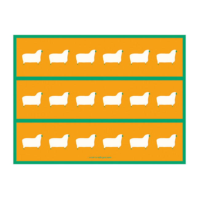Cristina Rodriguez Design - Sheep in Orange and Green