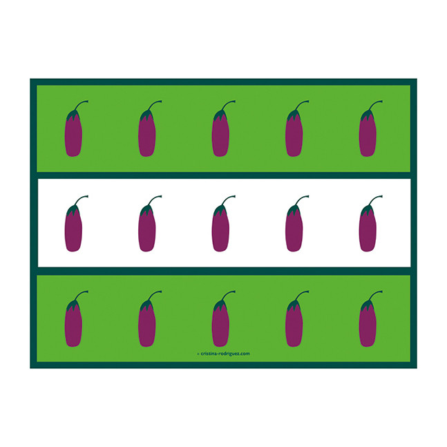 Eggplants in Green and White