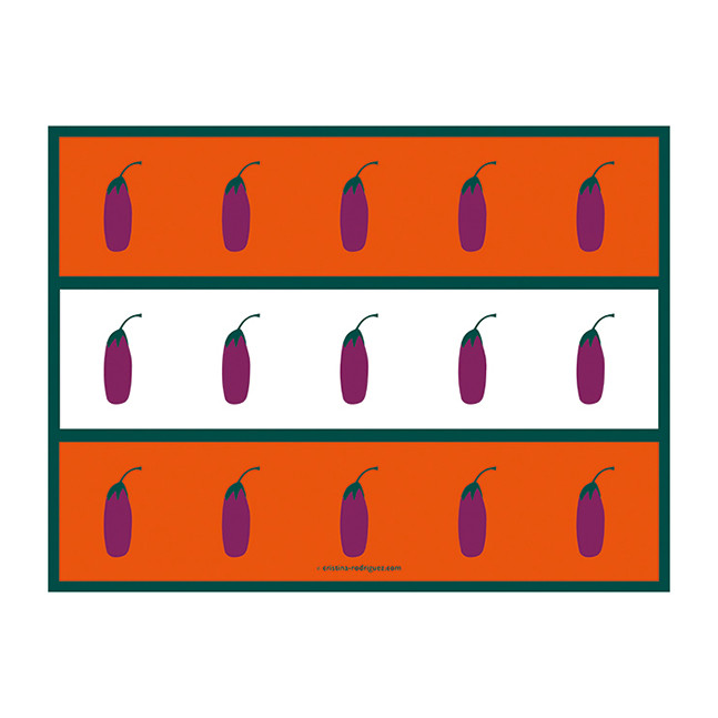 Eggplants in Orange and White