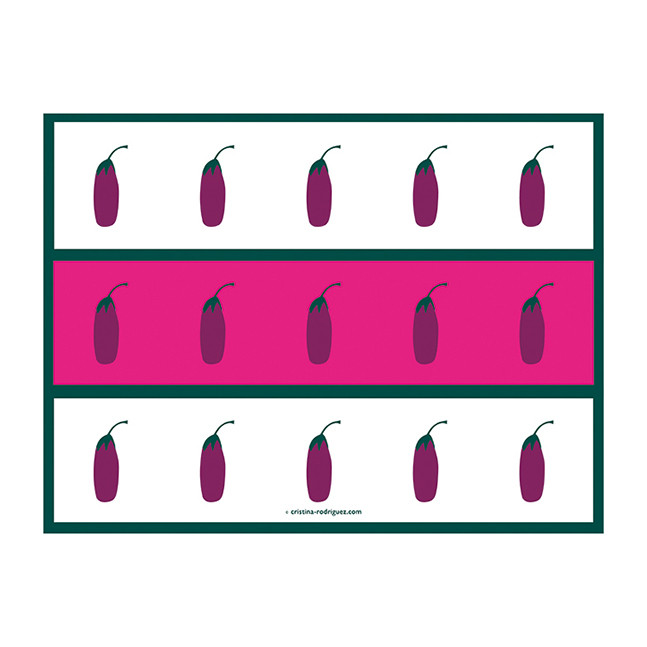 Eggplants in White and Pink
