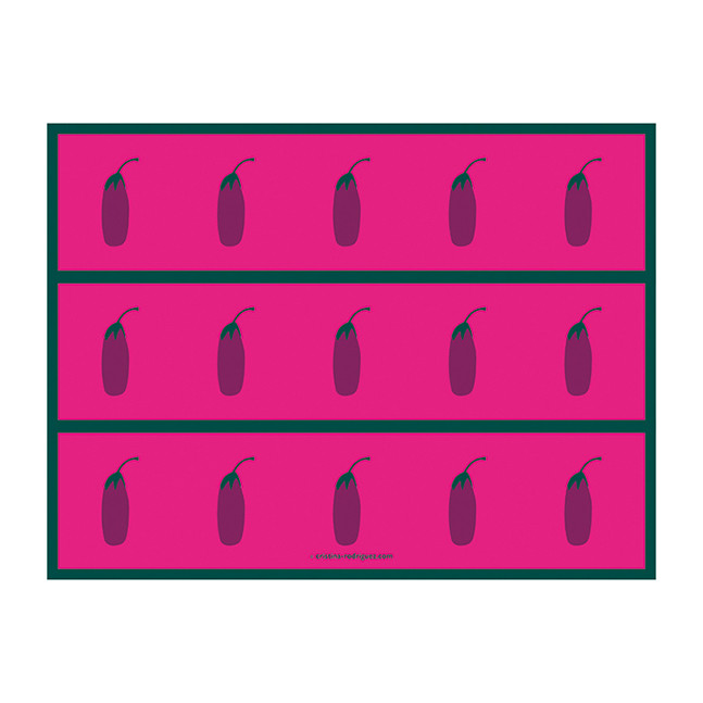 Cristina Rodriguez Design - Eggplants in Pink and Green