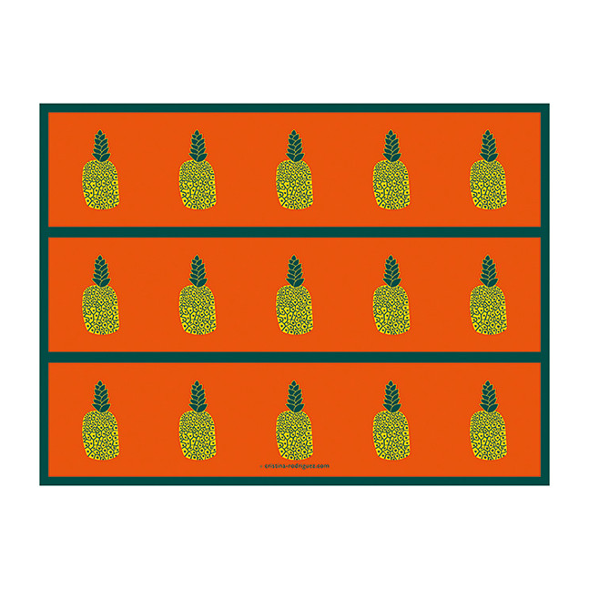 Pineapples in Orange and Green