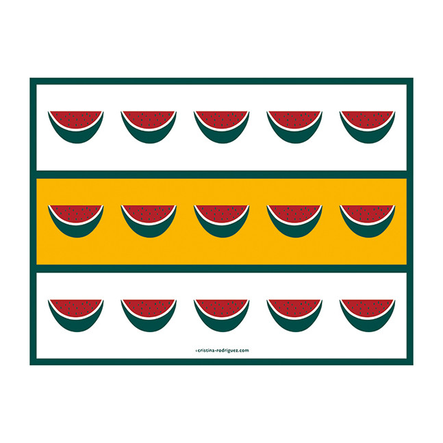 Cristina Rodriguez Design - Watermelons in White and Yellow