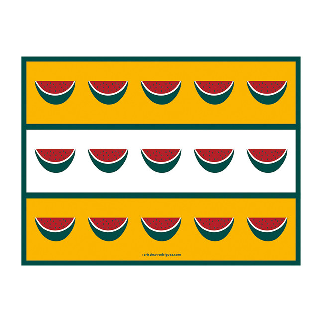 Cristina Rodriguez Design - Watermelons in Yellow and White