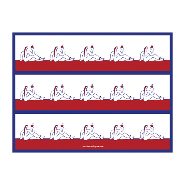Cristina Rodriguez Design - Eve and the Apple in White and Red